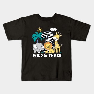 3. Birthday Wild and Three Kids T-Shirt